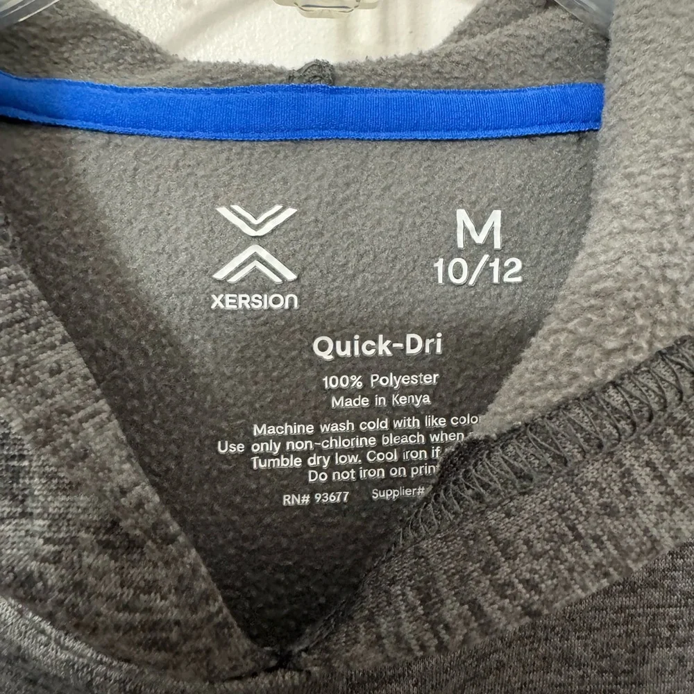 Xersion Gray and Black Pullover Hoodie Boys Size 10/12